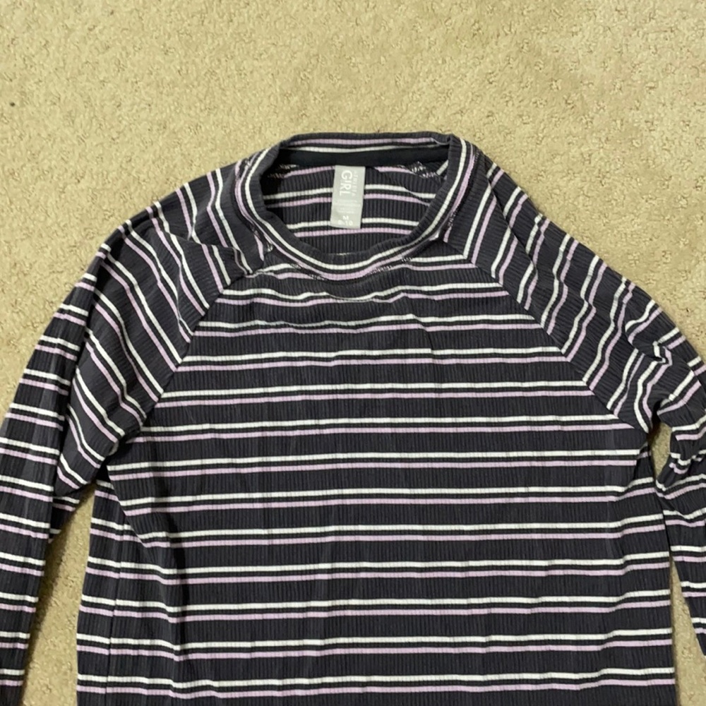 Athleta girl shirt purple and white